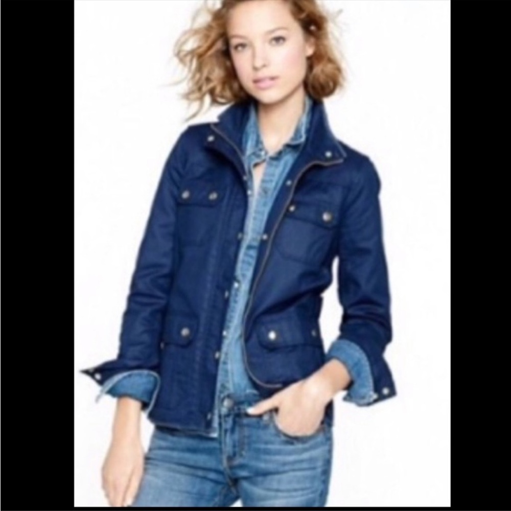 J.Crew | Relaxed Boyfriend Field Utility Jacket navy gold women’s Small